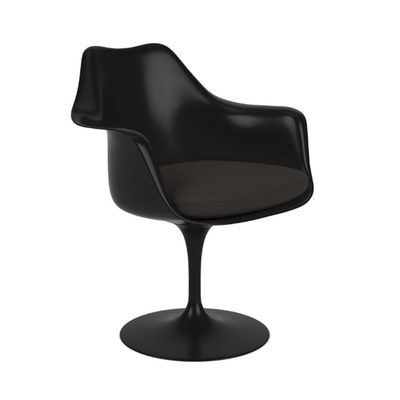 Tulip Arm Chair, Black Base and Shell, 5-Star Base