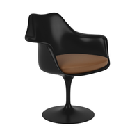 Tulip Arm Chair, Black Base and Shell, 5-Star Base