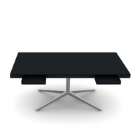 Florence Knoll Table Desk, With Two Pencil Drawers, Polished Chrome