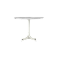 Nelson Pedestal Outdoor Table, White Base