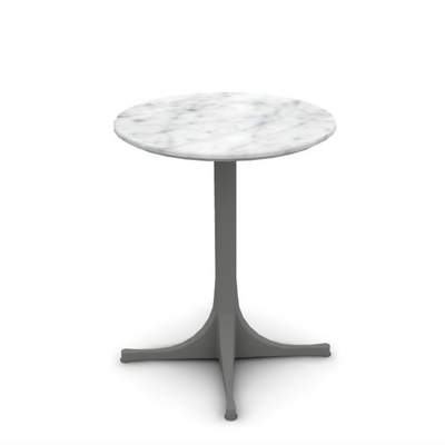 Nelson Pedestal Outdoor Table, Polished Aluminum Base