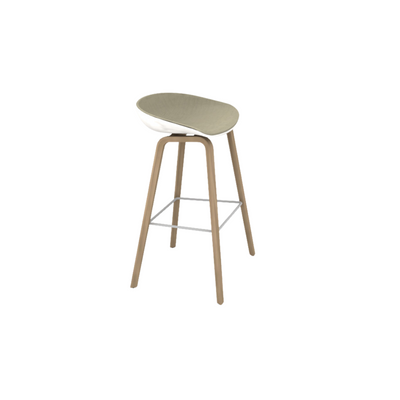 About A Stool, Bar Stool, Wood Base, White