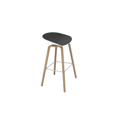 About A Stool, Bar Stool, Wood Base, White