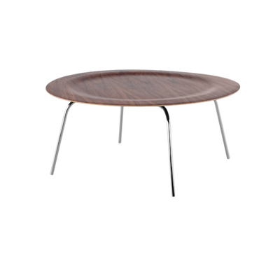 Eames Molded Plywood Coffee Table with Trvalent Chrome Base