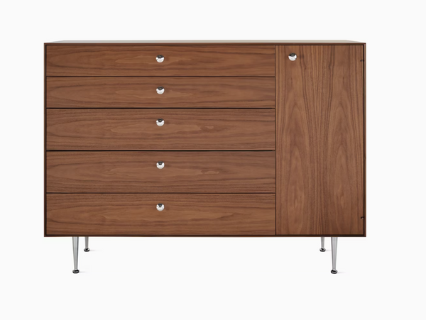 Nelson Thin Edge, Chest, 4 Drawer Chest, 7 Polished Aluminum Legs