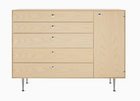 Nelson Thin Edge, Chest, 4 Drawer Chest, 7 Polished Aluminum Legs