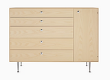 Nelson Thin Edge, Chest, 4 Drawer Chest, 7 Polished Aluminum Legs