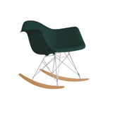 Eames Molded Plastic Shell, Trivalent Chrome and Natural Maple Rocker Base