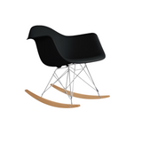 Eames Molded Plastic Shell, Trivalent Chrome and Natural Maple Rocker Base